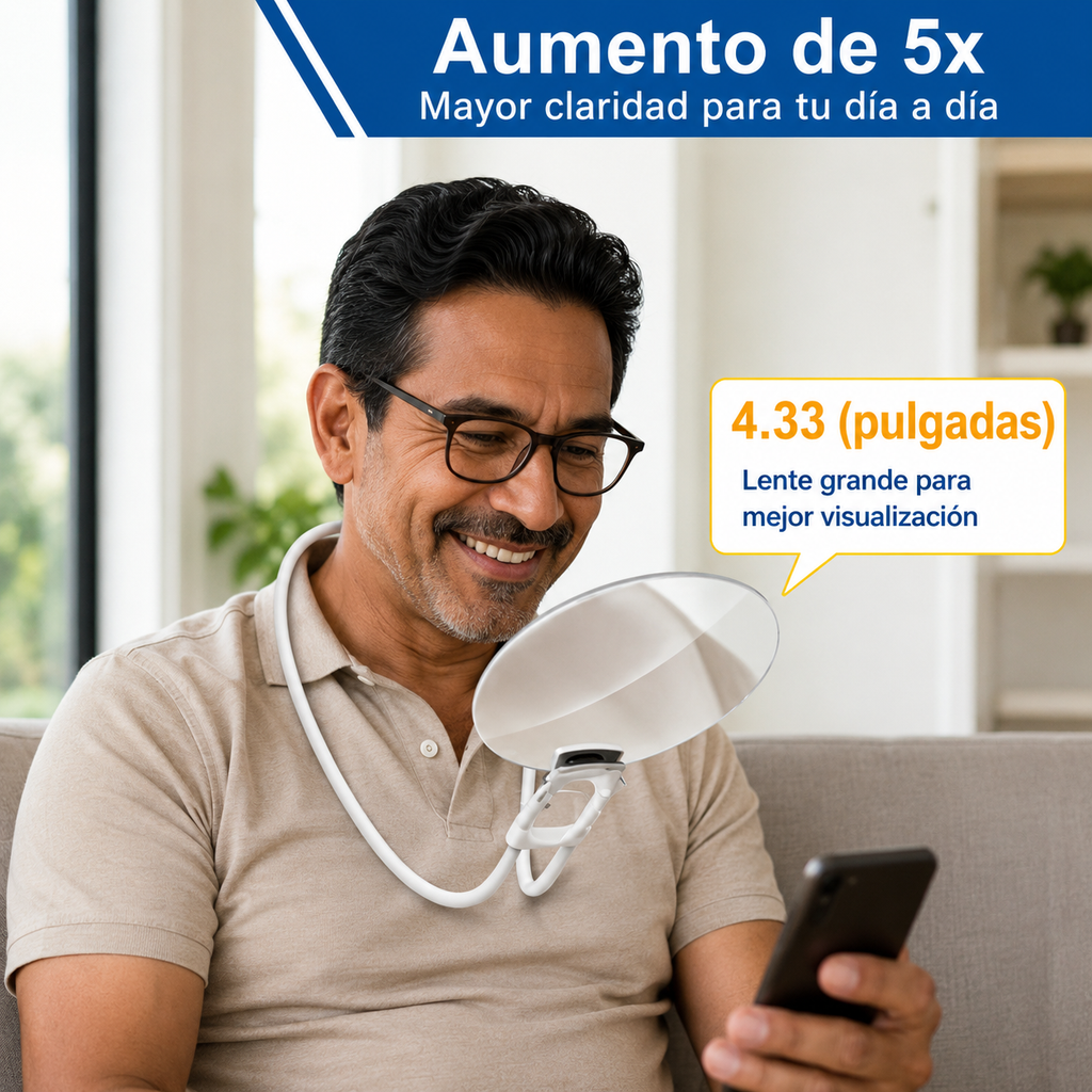 Lupa Colgante de Aumento 5X – Manos Libres para una Visión Más Clara